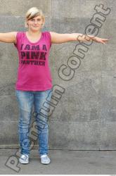 Whole Body Woman T poses White Casual Chubby